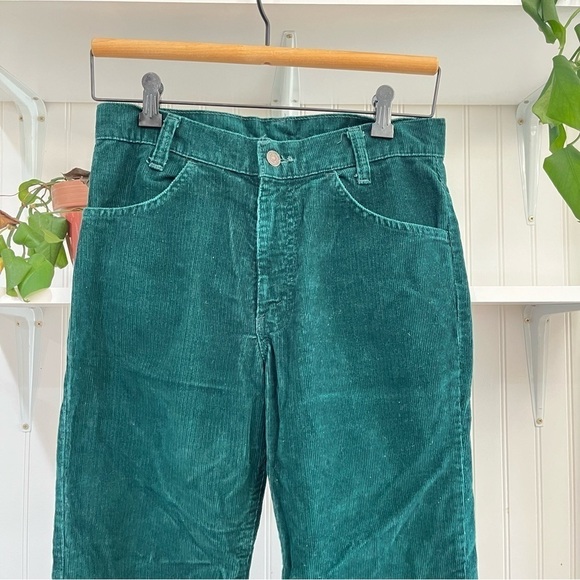 Levi’s Vintage 60s 70s White Tab Green Corduroy Flare Bell Bottom Jeans 28x31 - Picture 11 of 16